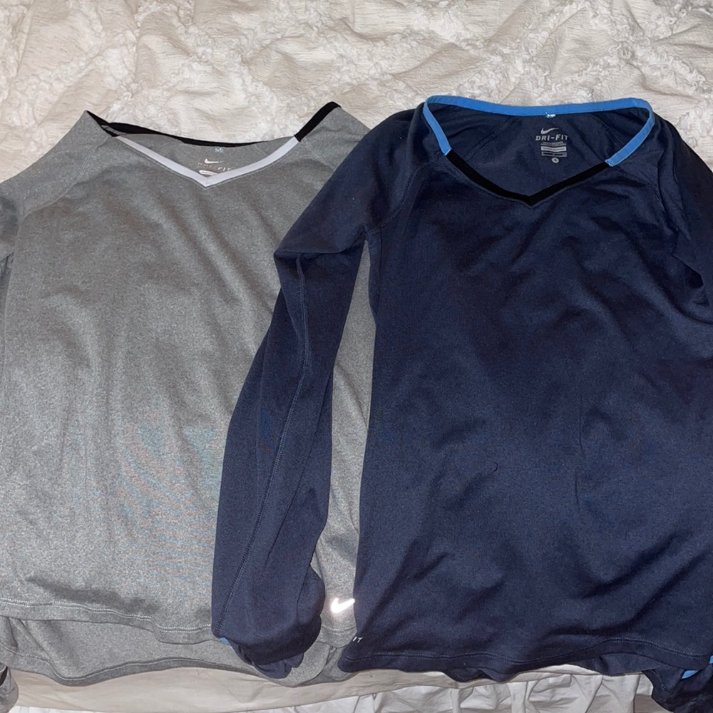 Bundle 2 NIKE dri-fit shirts w/thumb hole/mittens